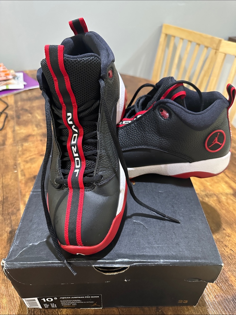 Jordan Men’s Black and Red Low-Top Basketball Sneakers